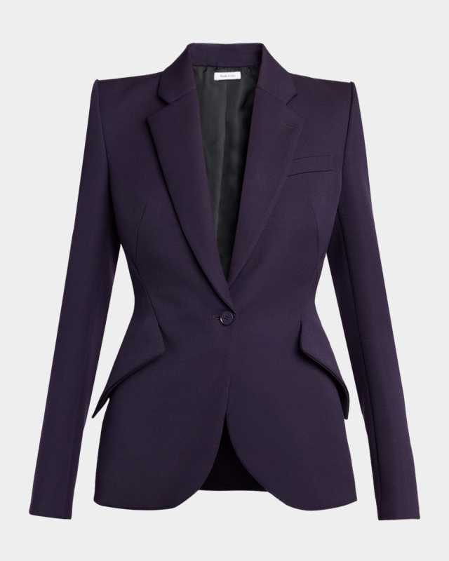 Grain De Poudre Wool Single-Breasted Blazer